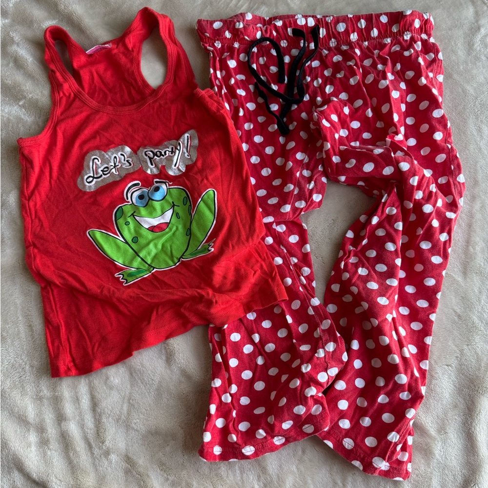 Girls Red Pajama Set